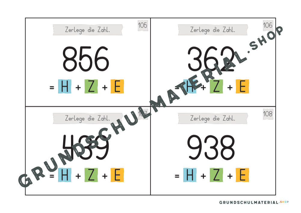 Materialpaket "Einführung in den Zahlenraum 1000"