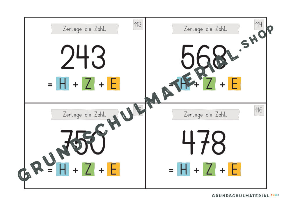 Materialpaket "Einführung in den Zahlenraum 1000"