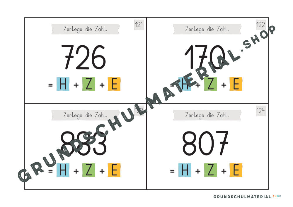 Materialpaket "Einführung in den Zahlenraum 1000"
