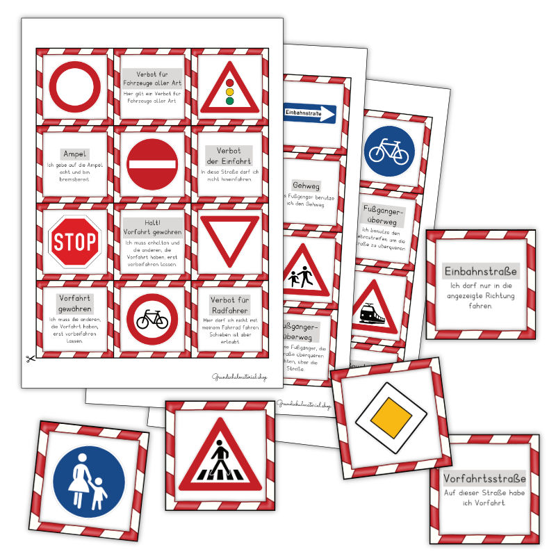 Verkehrszeichen Bildermerkspiel
