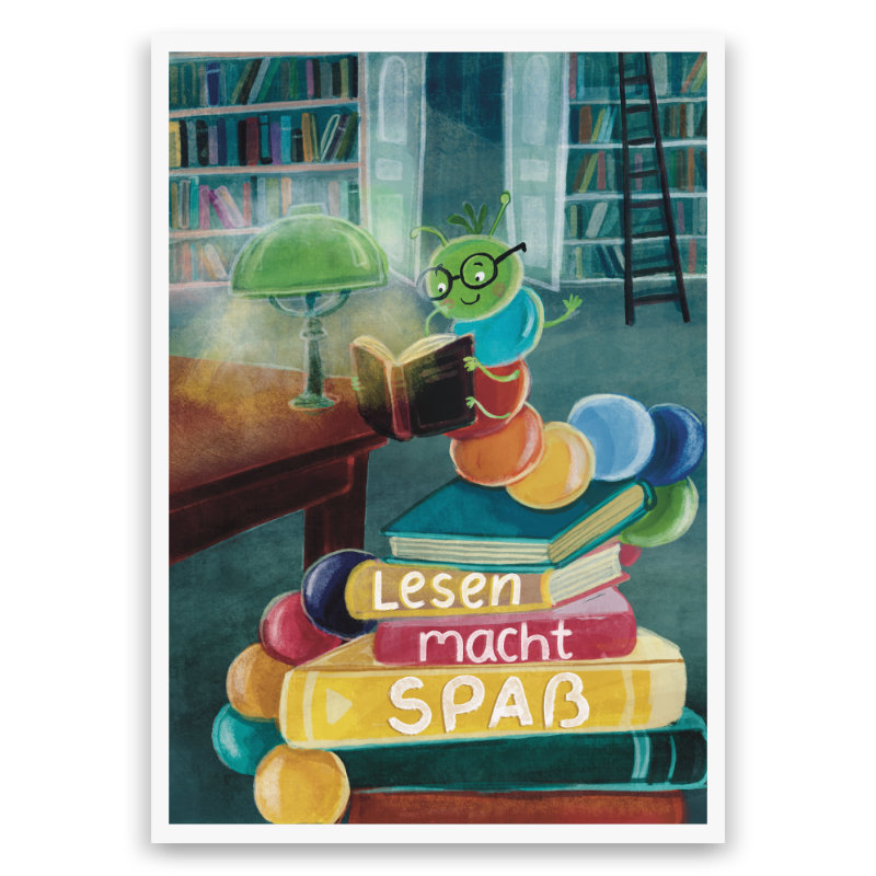 Poster "Lesen mit der Leseraupe macht Spaß" 