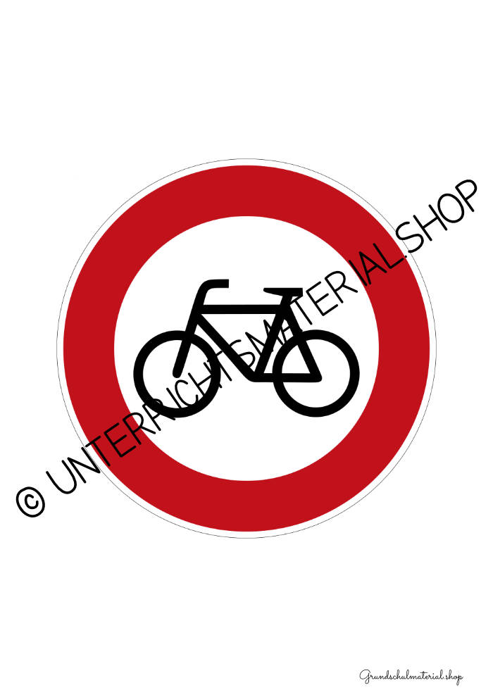 Verkehrsschilder Grundschule: Radfahren verboten