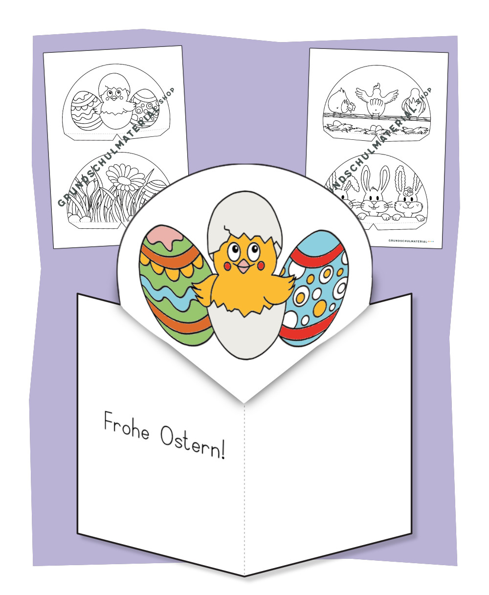 Oster-Popupkarte - Osterkarte basteln Grundschule