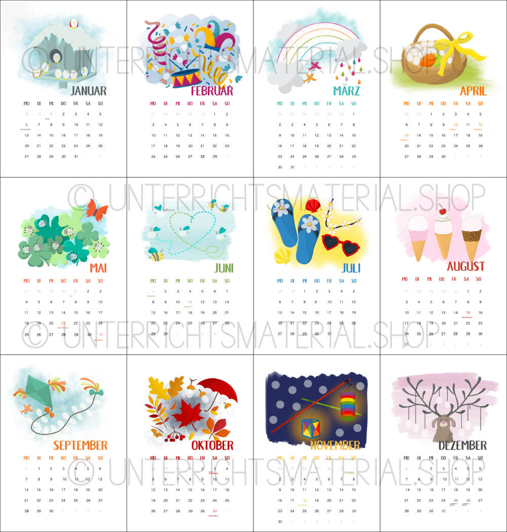 Fingerstempel-Kalender 2020