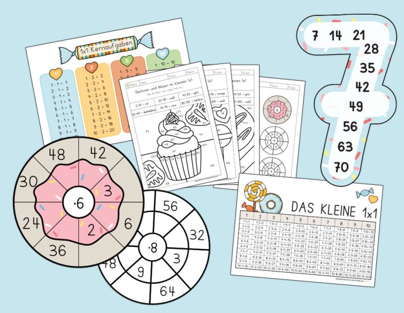 Arbeitsblätter für Mathematik in der Grundschule Klasse 1 bis 4